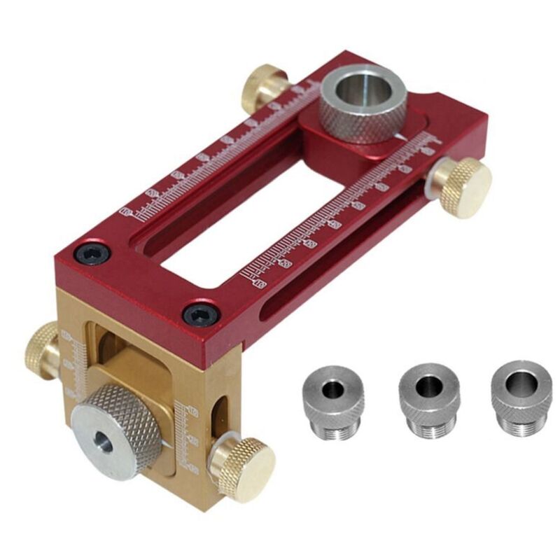 2-in-1 Bohrlehre Schranklochbohrer Holzbohrer 5 Löcher 6 8 10 12 15 Mm