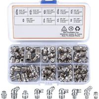 60 Stück Schmierfett-nippel Zum Einschrauben, Sortiment M6 M8 M10, Gerade 45° 90° 180° Fettanschluss, Mit Kunststoffbox, Für Mechanische Geräte, Schmiernippel-befestigungen