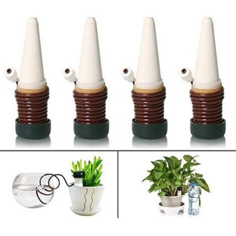 4 Stück Tropfbewässerungs-set, Automatische Keramik-bewässerung Für Pflanzenurlaub Für Garten, Innen- Und Außenbereich