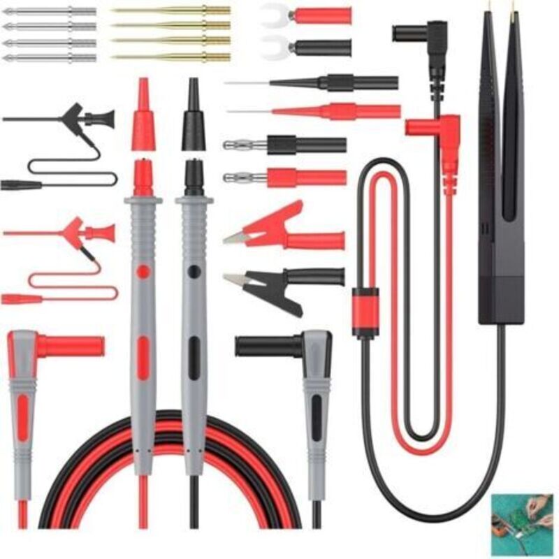 21-in-1 Multimeter-testkabel-set, Elektrisches Testkabel Mit Krokodilklemmen, Feder-sondengreifer Und Bananenstecker Für Spannungs-voltmeter Und Stromkreistester