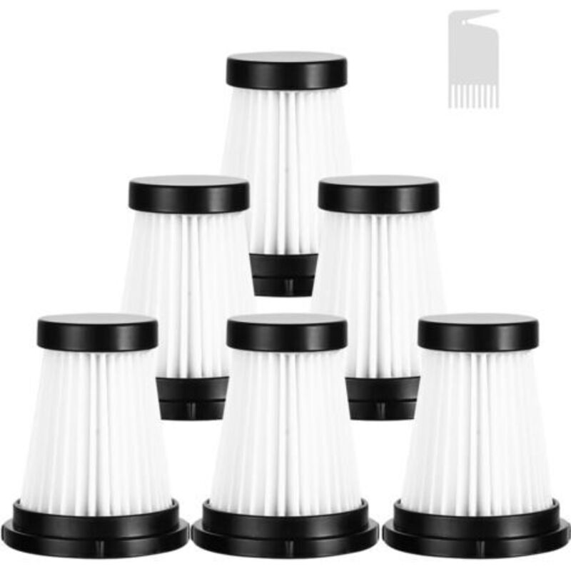 6 Stück Hepa-filter-ersatzteile Und 1 Reinigungsbürste Für Moosoo K12, K12 Pro, K13 Akku-staubsauger/genius Invictus One 1.0 X7/2.0 Kabelloser Handstaubsauger Zubehör