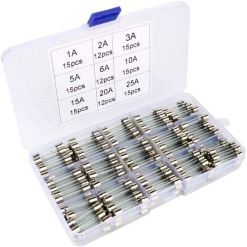 Set Mit 126 Verschiedenen Glas-sicherungen, 6 X 30 Mm – Schnellwirkend 1a 2a 3a 5a 6a 10a 15a 20a 25a – Wirksamer Schutz Für Geräte - Amp 1 A