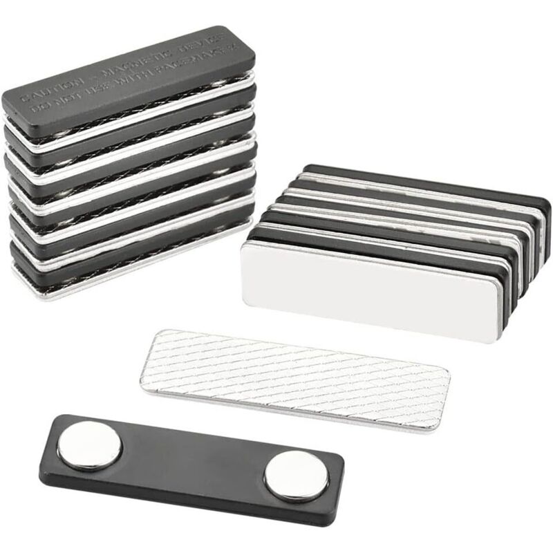 12er Set Magnetische Ausweishüllen, Magnetische Aufkleber-badges, Namensschilder Aus Metall Mit 2-punkt-magnet Für Ausweishalter, Etikettierung Und Fliegengitter