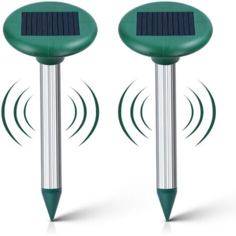 2er-pack Solar-maulwurfvertreiber - Ultraschall-maulwurfjäger - Intelligenter Solar-maulwurfvertreiber Kombiniert Töne Und Vibrationen Gegen Maulwürfe Und Ratten