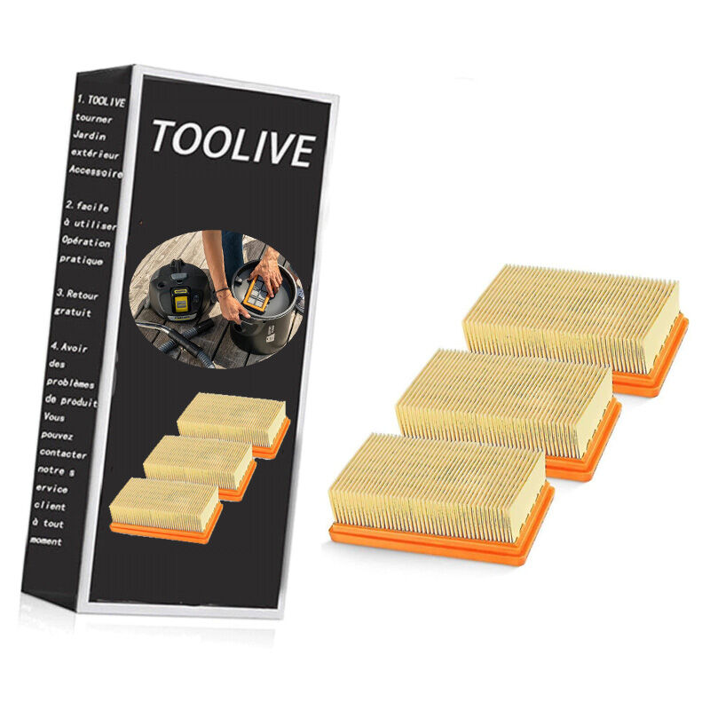 Satz Von 3 Flachen Ersatzfaltenfiltern Für Kärcher Mv4 Mv5 Mv6 Wd4 Wd5 Wd6, Wd4p Wd5p Wd6p Nass-trockensauger