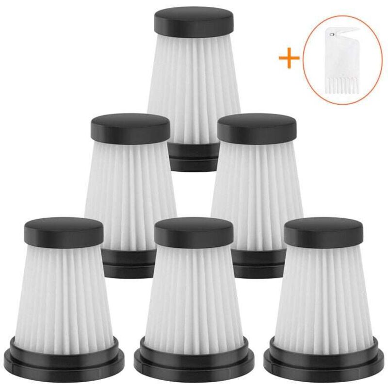 Satz Von 6 Hepa-ersatzfiltern Für Kabellosen Staubsauger Für Moosoo K12 K12 Pro K13, Für Genius Invictus One 1.0 X7 / 2.0, Für Foxnovo 13kpa Filterzubehör Für Handstaubsauger