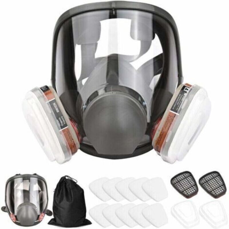 Vollständige 16-in-1-maske - Silikon-gasmaske - Für Sprühlackierung, Pestizide, Ammoniakprävention