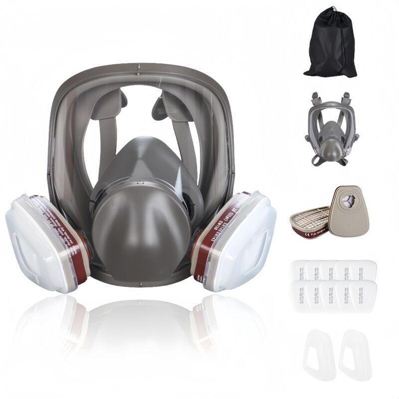 16-in-1 Anti-beschlag-gasmaske, Vollgesichtsatemschutz, Atemschutzgerät Für Industrielle Farbspritzarbeiten, Sicherheitsarbeitsfilter, Schutz Vor Formaldehyd