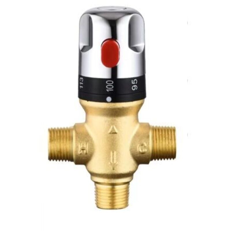 Einstellbarer Thermostatmischer Aus Messing – Präzise Temperaturregelung – Automatische Abschaltung Bei Ausfall Des Kaltwassers – Einfache Installation