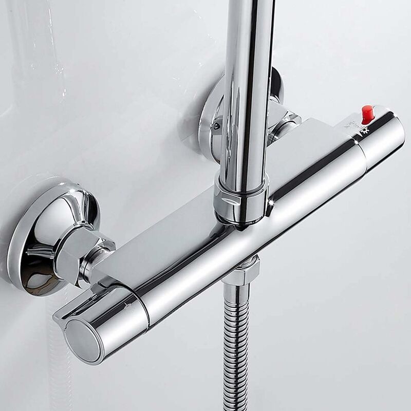 Thermostatischer Duschmischer, Thermostatische Duscharmatur Mit Wandanschluss, Thermostatischer Badmischer, Thermostatische Duschhähne Für Die Badewanne, Messing, Verbrühungsschutz