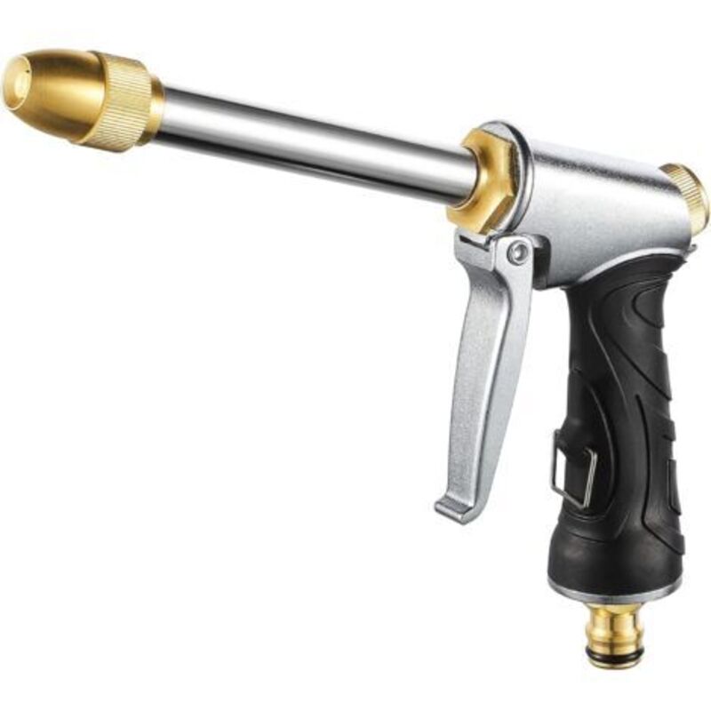 Metall-spritzpistole Mit Langem Griff, Gartenspritzpistole Für Autowäsche, Pflanzenbewässerung Und Haustierdusche