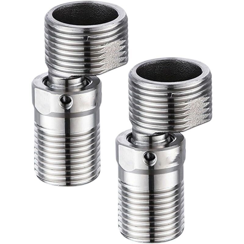 360° Drehbare Duscharmatur-adapter Aus Edelstahl, Gebogener Fuß, Universell, Exzentrisches Gewinde, Universeller Schraubwinkel