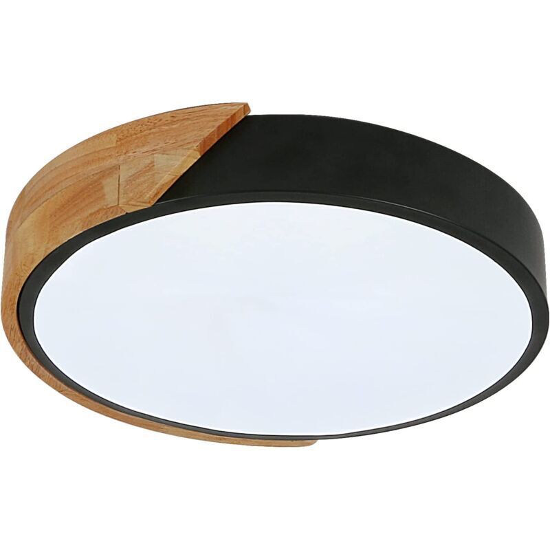 Led-deckenleuchte 24w – Modernes Design Aus Holz – Kaltweißes Licht – Ø30cm Für Wohnzimmer, Küche, Schlafzimmer, Büro