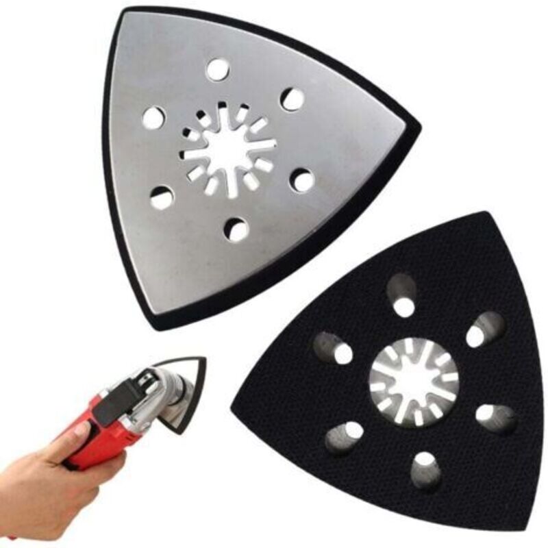 2 Stück Schleifplatte 93 Mm, Feinschleifplatte, Multifunktionswerkzeug, Dreieckiger Schleifschuh