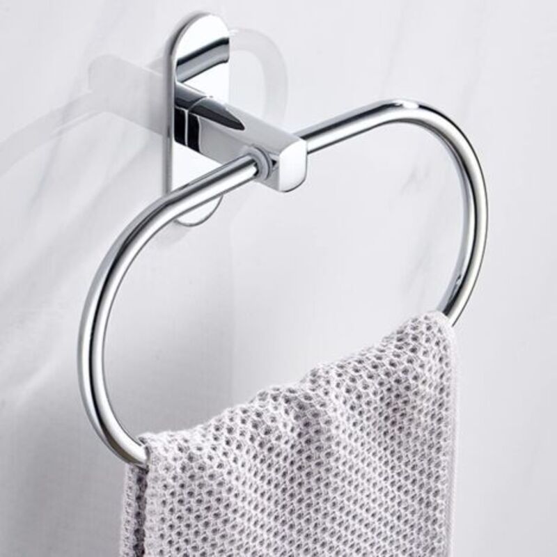 Bohrfreier Handtuchring, Runder Handtuchhalter, Edelstahl-badezimmer-handtuchhalter, Selbstklebender Handtuchhaken