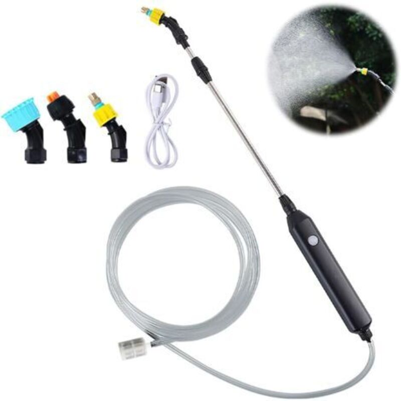 Elektrischer Gartensprüher, Dachsprüher, Teleskoplanze-sprüher Mit 3 Düsen Und 5 M Schlauch, Usb-aufladbar, Tragbarer Sprüher Für Den Garten