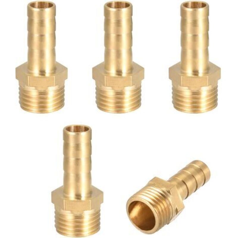 Messing-schlauchnippel-verbinder Adapter 8mm Gewulstet X 1/4" Außengewinde 5 Stück