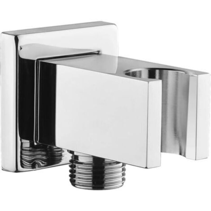Wandmontierte Duschverbindung 1/2" Verchromtes Messing - Mit Halterung Und Anschluss