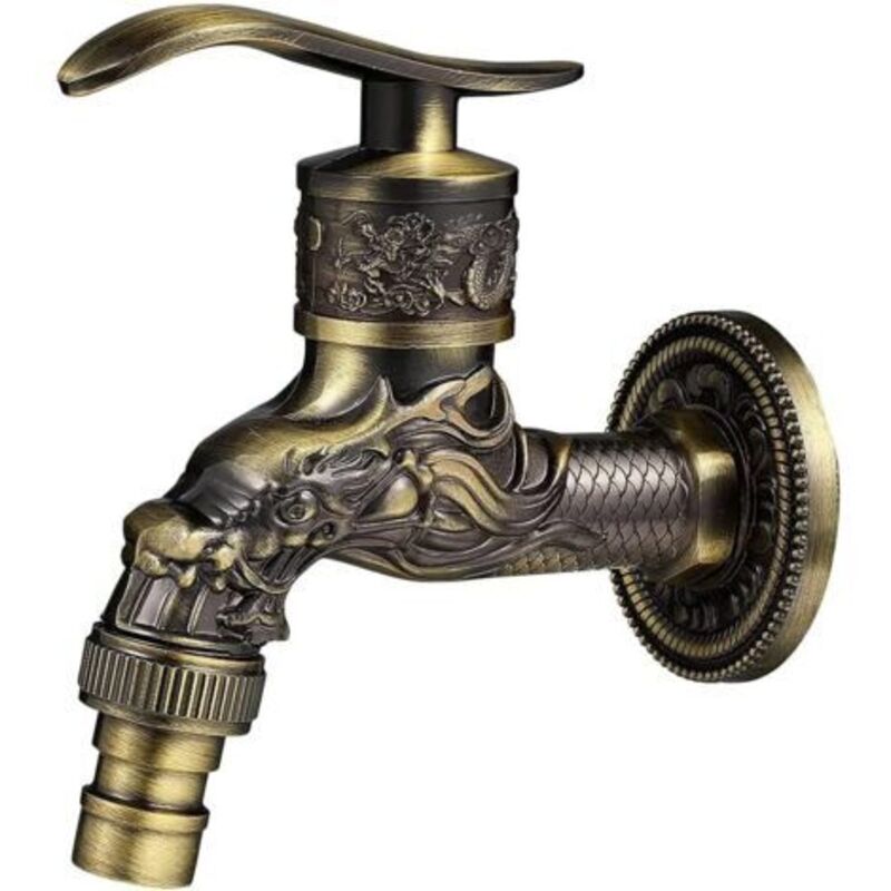Gotrays – Retro-wandhahn Aus Messing G1/2' – Oxidationsbeständig – Gleichmäßiger Durchfluss – Einbauinstallation Für Küche Und Garten