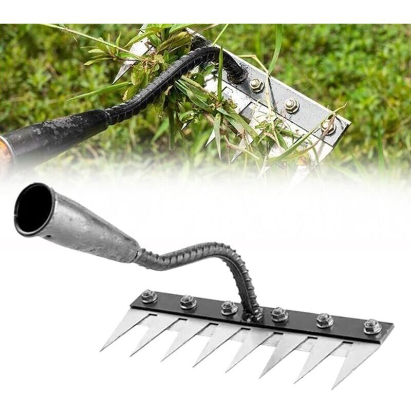 Geschmiedete Unkrautjäte Aus Manganstahl – 8 Zinken Für Stoppelbearbeitung – Abnehmbarer Kopf – Ergonomisches Design Für Komfort - 8-zinken