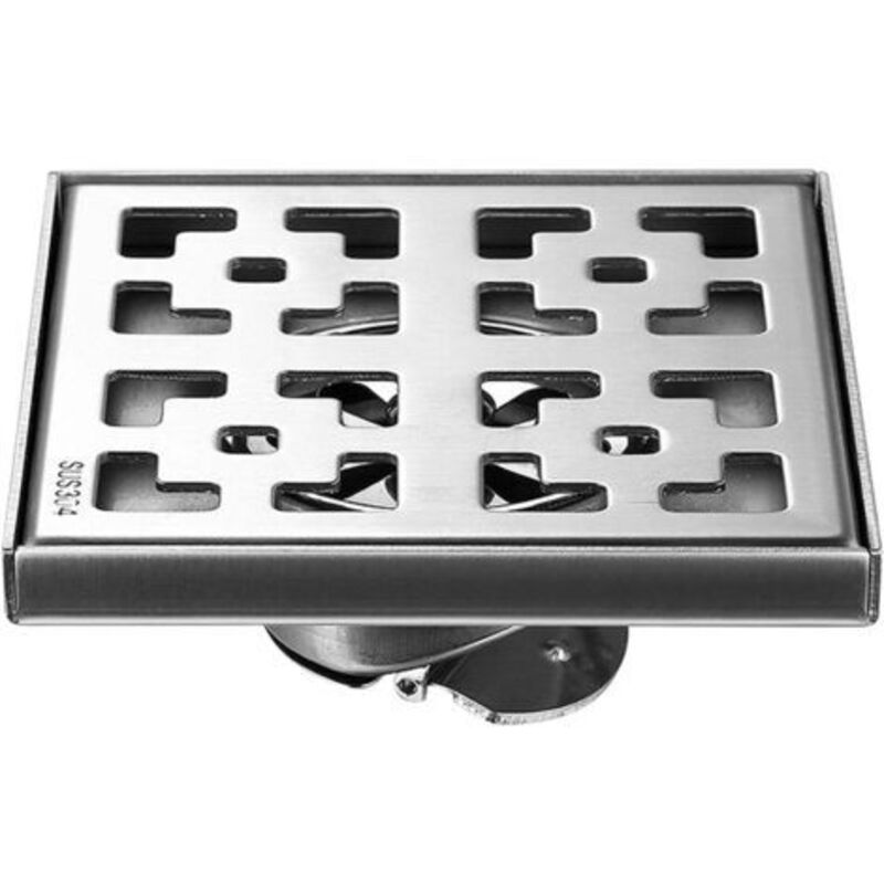 Gebürsteter Quadratischer Duschablauf, Edelstahl-bodenablauf Mit Abnehmbarem Gitter, Haarsieb, Badezimmer-duschabfluss, Ablaufdeckel, 12 X 12 Cm