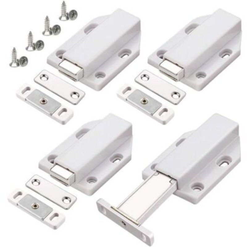 Push-to-open Magnetschrankschloss, 4-teilig, Magnetischer Türverschluss Mit Dämpfung Für Schränke, Möbel Und Kleiderschränke