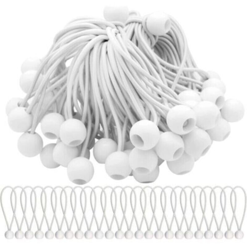 Set Aus 50 Elastischen Spanngummis Mit Kugeln, Sandow-gummis Mit Kugeln Für Festzelte, Zelte, Banner Und Planen