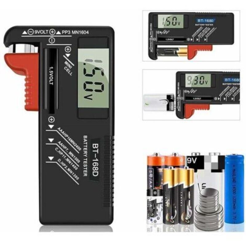 Digitaler Batterietester, Universeller Batterietester, Batterieprüfer, Für Aa, Aaa, C, D, Pp3, 9v, 1,5v, Knopfzellen – Funktioniert Ohne Eigene Batterie