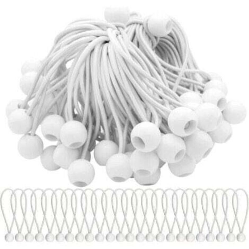 Satz Von 50 Elastischen Spanngummis Mit Kugeln, Sandow-gummizüge Mit Kugeln Für Festzelte, Zelte, Banner Und Planen, Inhhub