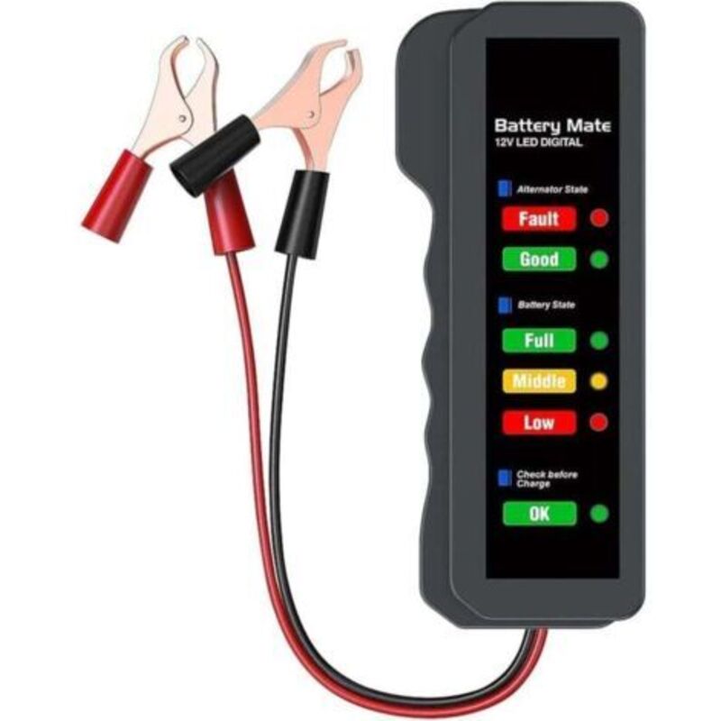 1 Stück 12v Autobatterietester, Autolichtmaschinentester, Batterieprüfer, Analysator Zur Überprüfung Der Lichtmaschine Und Des Batterieladesystems, Led-anzeige