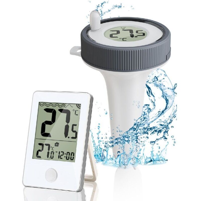 Drahtloses, Wasserdichtes Digitales Schwimmbecken-thermometer (ip67) – Schwimmend Und Gut Ablesbar – Bereich Von -40 Bis 70 °c – Reichweite Bis Zu 100 M