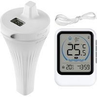 Kabelloses, Schwimmendes Ip68-poolthermometer Mit Temperatursensor - Lcd-bildschirm - Digitales Kabelloses Thermometer Für Pool, Aquarium, Badewanne, Teich