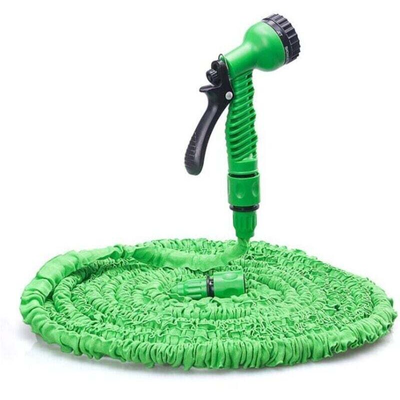 Dehnbarer Gartenschlauch 25ft – Dreischichtiger Latexkern – Super Robustes Gewebe – 7-funktions-spritzdüse – Einfache Aufbewahrung
