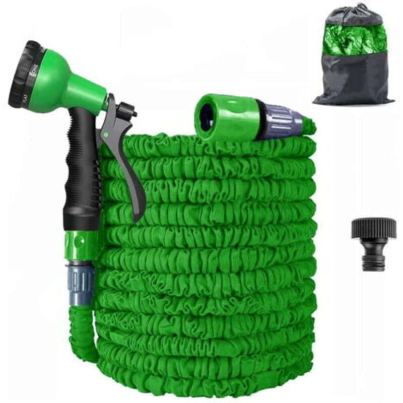 50 Fuß Erweiterbarer Gartenschlauch, Flexibel, Knickfrei, Dreifacher Latexkern Mit 8-funktions-spritzdüse, Extra Strapazierfähiges Gewebe Für Die Garten- Und Außenreinigung
