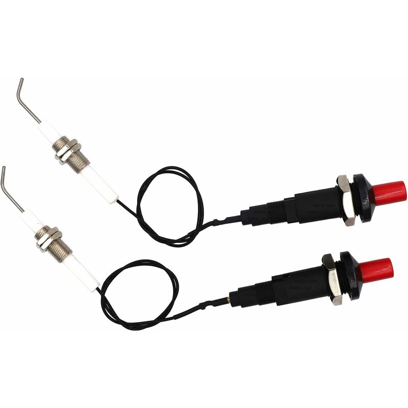Zünder Für Gasgrill/grill, Piezoelektrischer Druckknopfzünder Mit Universellem Gewinde-keramik-zündkabel Und 30 Cm Langen Zündelektroden, Elektronische Verpackung Mit 2 Stück