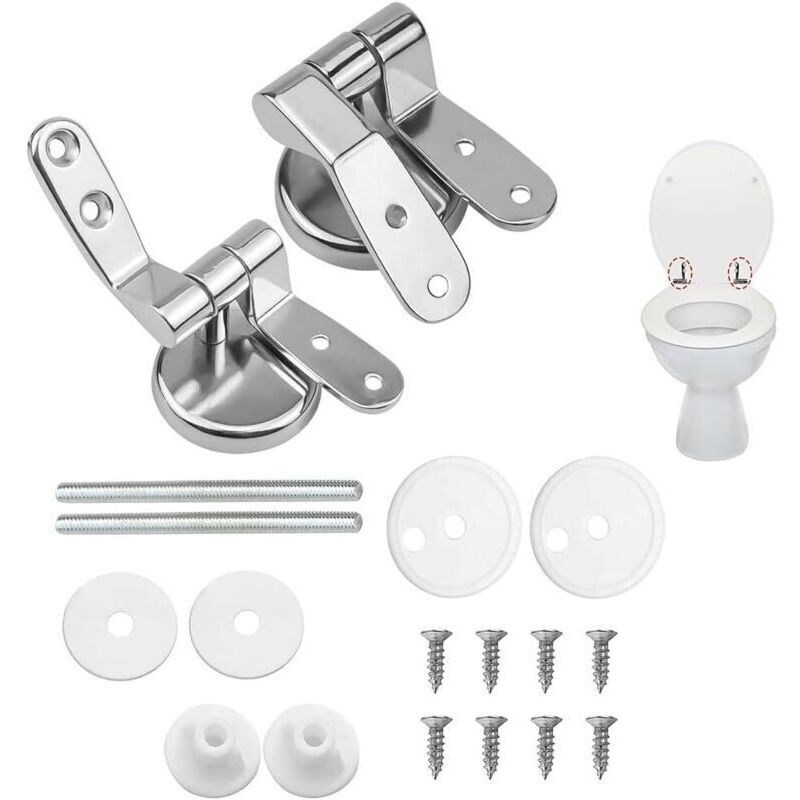 Toilettendeckel-scharniere, 2er-pack Ersatzscharniere Für Wc-sitze Mit Befestigungen Aus Metalllegierung, Wc-deckelscharnier