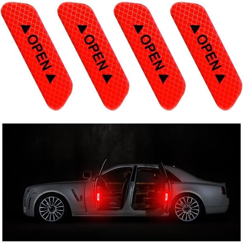 Shining House 4 Stück Autokleber Für Autotüren, Türöffnungserinnerungsaufkleber, Stoßfeste Wasserdichte Reflektierende Aufkleber Für Autos