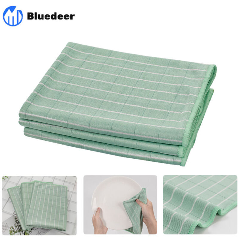 Chiffon Aus Bambus-mikrofaser Für Fenster, Spiegel, Fliesen, Karosserie – Bambus-mikrofaser-tücher Für Glas, Haushalt Und Badezimmer (3 Tücher)