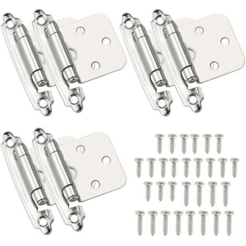 6er-pack Scharniere, Selbstschließende Türscharniere Aus Kaltgewalztem Stahl, Gefederte Scharniere Mit Dämpfer Für Schranktüren, Schuhregale, Bibliotheken Und Weinkeller