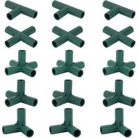 Satz Von 15 Gewächshausrahmen-verbindern, Eckverbinder Für Gartenrahmen Mit 16 Mm Schraubenstange, 5 Arten Stabiler Und Robuster Halterungen Für Gewächshäuser