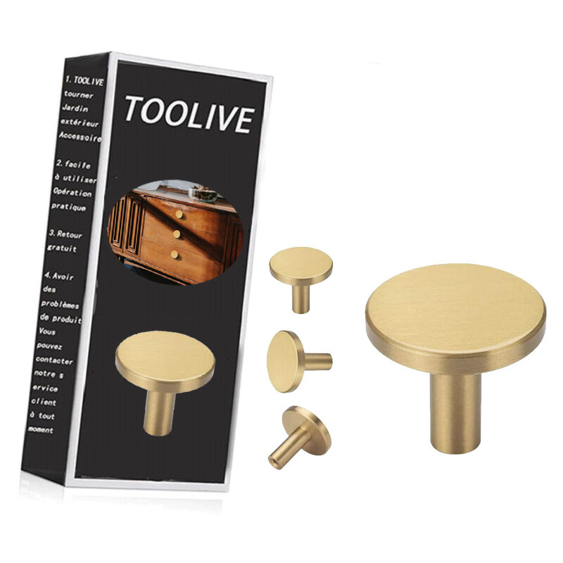 4er-set Wandhaken Aus Gebürstetem Messing, Goldene Handtuch- Und Mantelhaken Für Das Badezimmer, Kleiderbügel (rund)