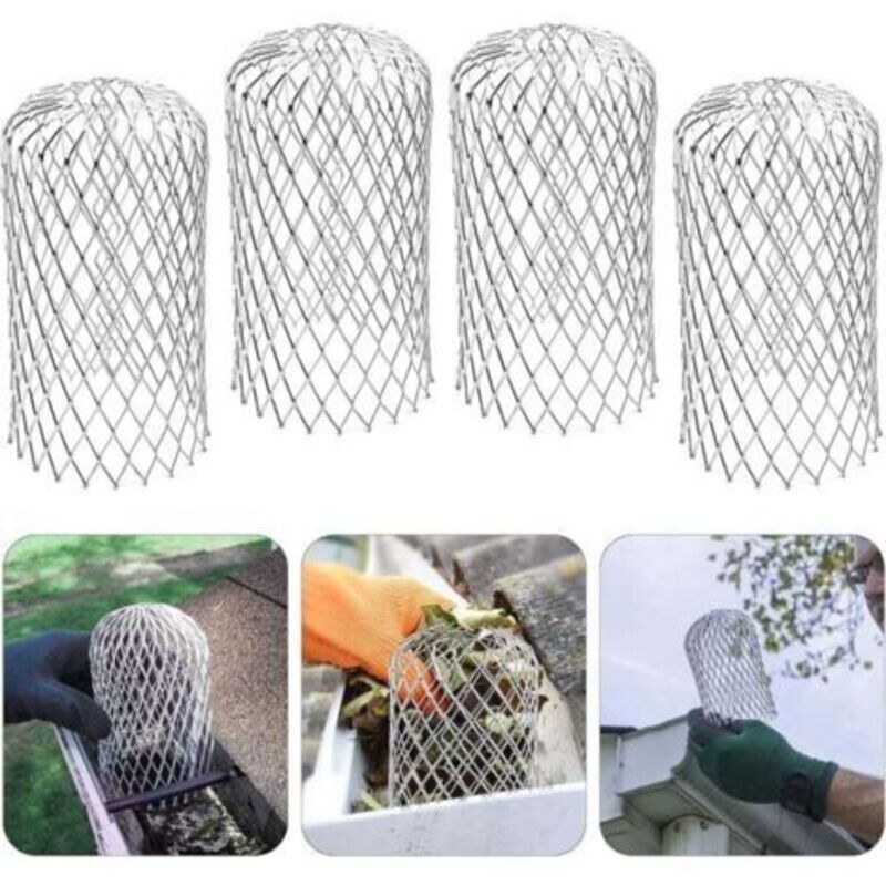 4x Dachrinnenfilter Aus Edelstahl 8x17 Cm, Laubfänger Für Dachrinnen, Schutzgitter Für Dachrinnen, Metall-dachrinnenschutz Für Haus, Vordach, Graben Und Abfluss Gegen Blätter