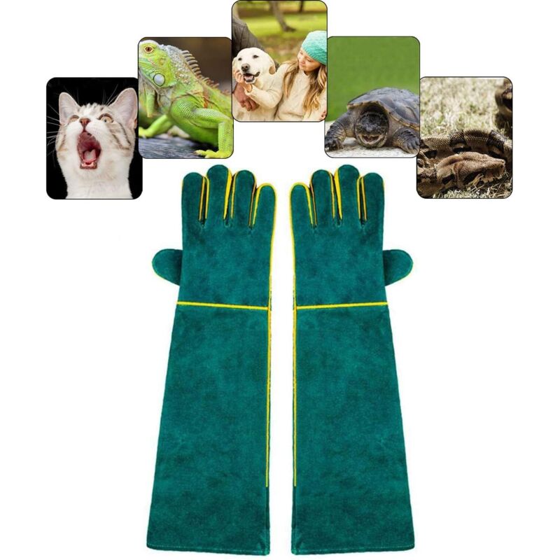 Anti-biss-handschuhe Für Die Tierhandhabung, Sicherheitshandschuhe Aus Leder Für Baden, Fellpflege Und Umgang Mit Hunden, Katzen, Vögeln, Schlangen, Eidechsen Und Reptilien - Schutzhandschuhe