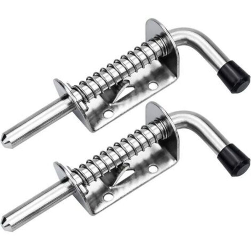 2er-set Federriegel Aus Edelstahl, 128 Mm – Türverriegelung Für Garage Und Garten – Korrosionsbeständig – Schnelle Installation