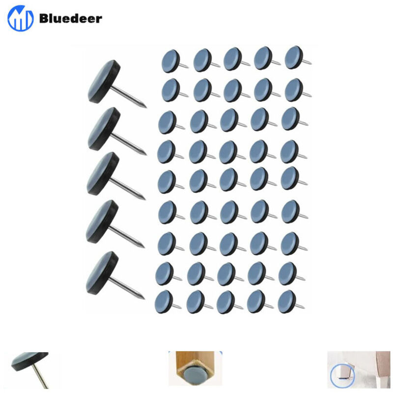 50 Stück Teflon-gleiter Zum Annageln, 19 Mm, Runde Möbelgleiter Aus Teflon, Stuhlgleiter Mit Nagel, Teflon-stuhlgleiter, Filzgleiter Zum Annageln Für Stühle, Sofas, Büros Und Tische