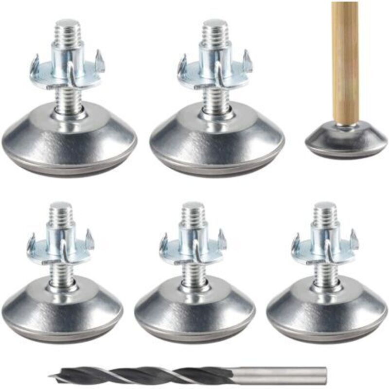 Verstellbare Möbelfüße M8 X 40mm – 20er Set Mit Füßen Und Kontermuttern – Hochdichter Edelstahl – Für Unebene Böden - 20stk.