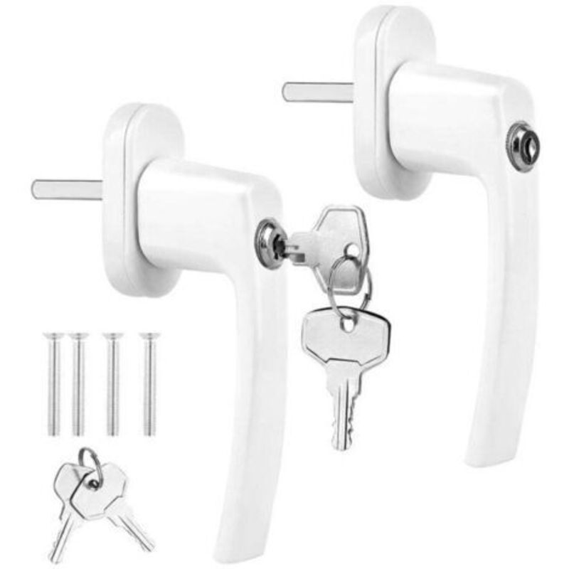 Weißer Aluminium-fenstergriff, Kipp-dreh-fenstergriff Mit Schlüssel, Diebstahlschutz, Kindersicherheitsfenster, Ouylaf