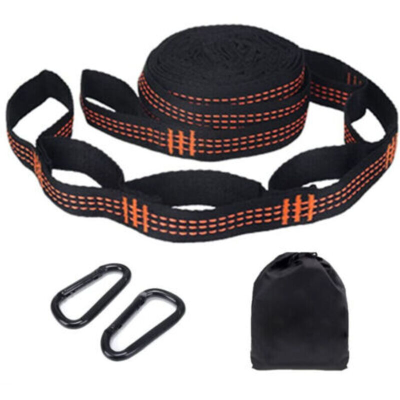 Hängemattenbänder Für Bäume Mit 2 Hängemattenseilen Von 280 Cm X 2,5 Cm Und 2 Eisenkarabinern, Befestigungsset Für Hängematten, Schaukeln Und Camping Mit Einer Tragfähigkeit Von 200 Kg, Baumschonend