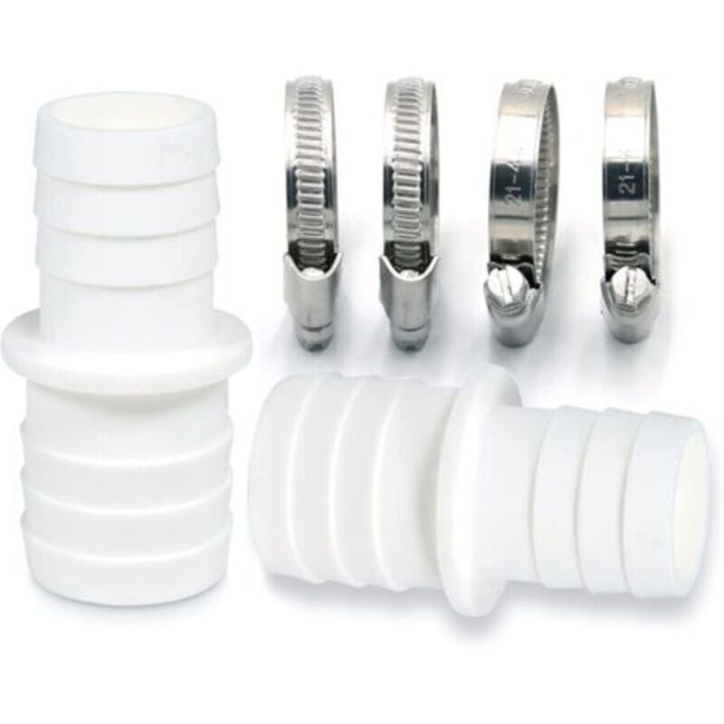 2er-set Schlauchverbinder Mit Schellen - Pool-schlauchadapter - Doppelter Schlauchanschluss (2 X 32 Bis 38 Mm)