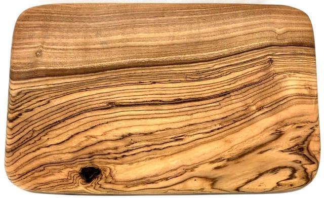 Olivenholz-erleben Frühstücksbrett mit abgerundeten Ecken aus hochwertigem naturbelassenem Olivenholz, Massivholz, (Set, 4-St., 4x Frühstücksbrett runde Kanten), Mediterraner Look, abgerundete Ecken, je Gr. 22x14 cm